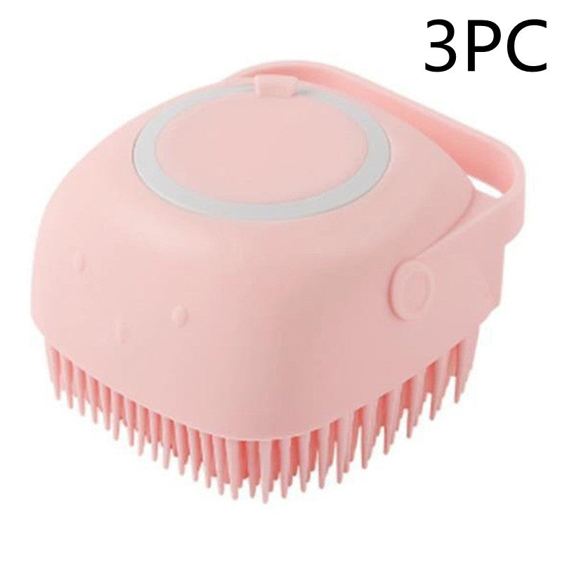 Pet Grooming Bath Brush for Dogs & Cats – Silicone Massage Shampoo Brush