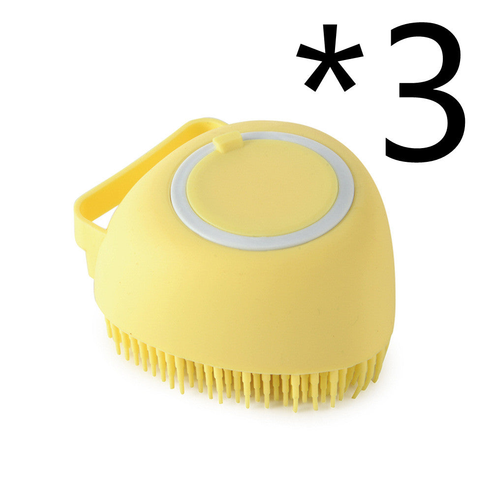 Pet Grooming Bath Brush for Dogs & Cats – Silicone Massage Shampoo Brush