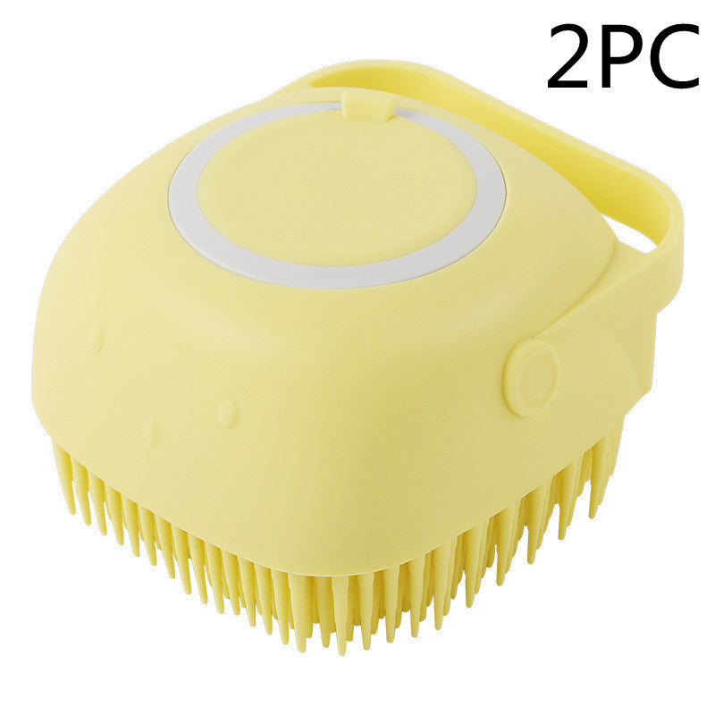 Pet Grooming Bath Brush for Dogs & Cats – Silicone Massage Shampoo Brush