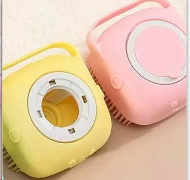 Pet Grooming Bath Brush for Dogs & Cats – Silicone Massage Shampoo Brush