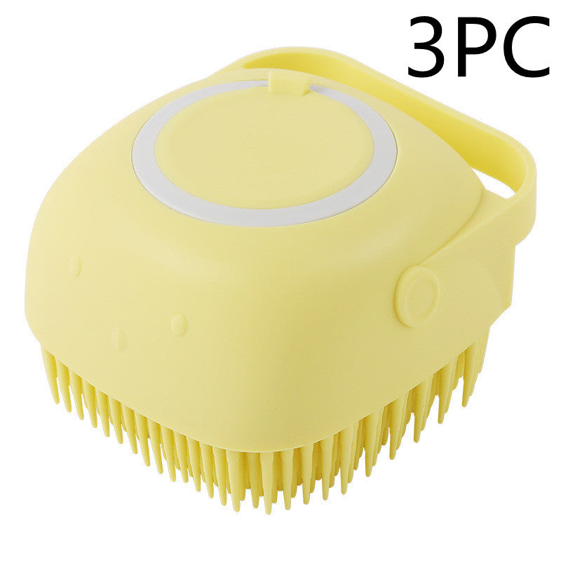 Pet Grooming Bath Brush for Dogs & Cats – Silicone Massage Shampoo Brush