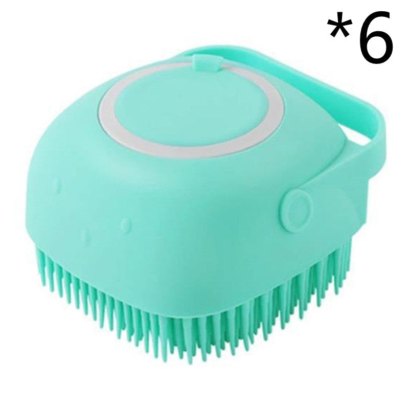 Pet Grooming Bath Brush for Dogs & Cats – Silicone Massage Shampoo Brush