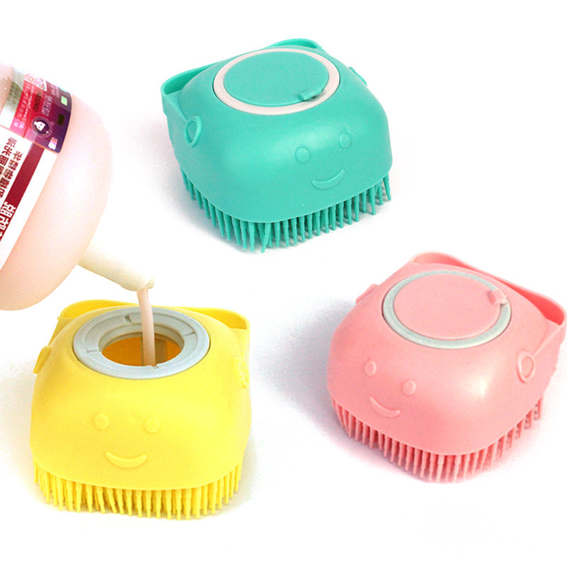 Pet Grooming Bath Brush for Dogs & Cats – Silicone Massage Shampoo Brush